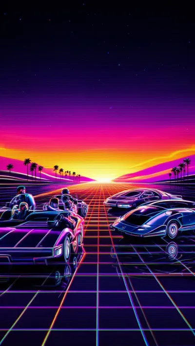 Synthwave art style example